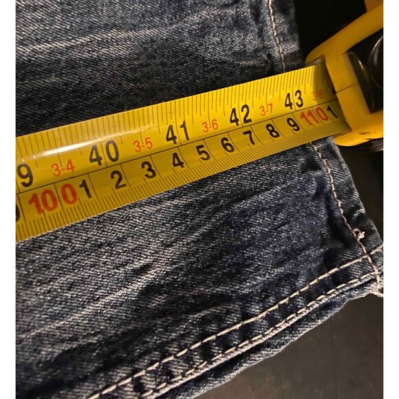 Vtg Southpole Skinny Moto Jeans Distressed Blue Mens 38x32 Y2k Skater Fade - Picture 6 of 8